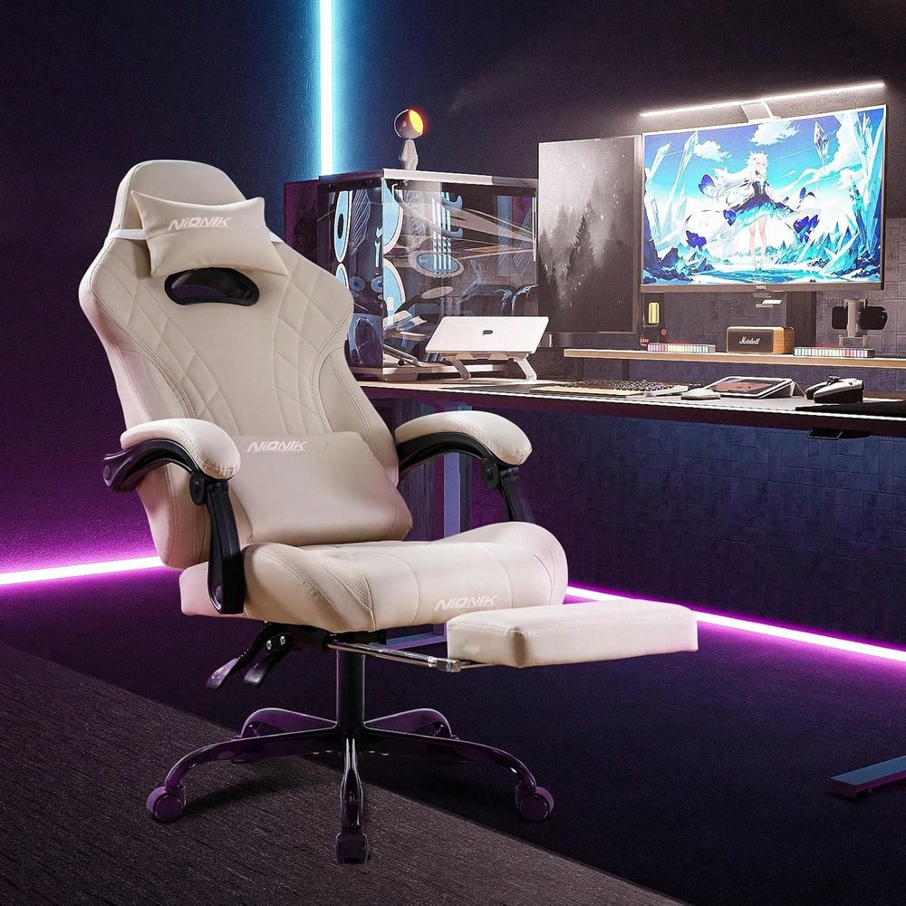 Office Furniture Ergonomic - Chair With Footrest And Massage Lumbar