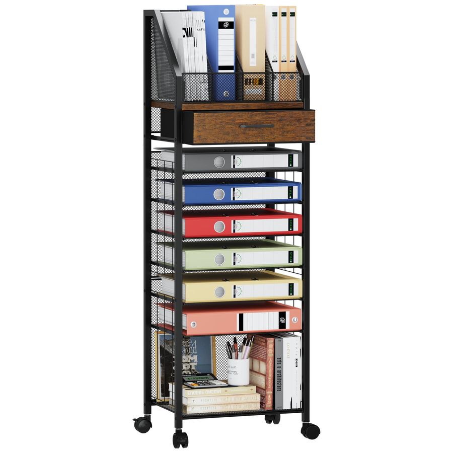 Drawer Organizer Tray - 9Tier Rolling File Cart Paper Organizer