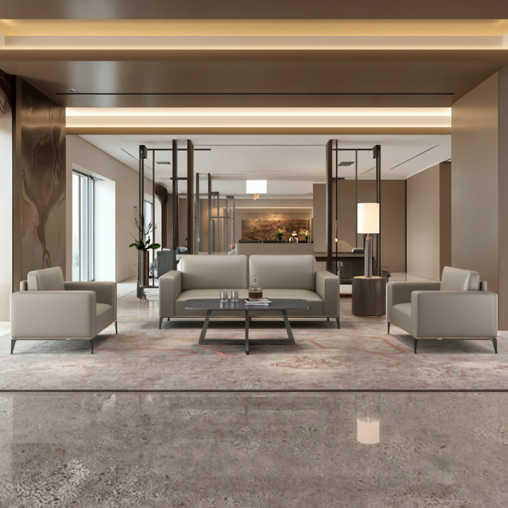 Office Furniture Warehouse - Modern Square Convertible Leather Office Reception
