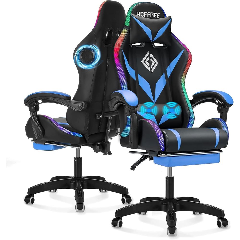 Office Furniture Ergonomic - RGB Gaming Chair with Bluetooth Speakers