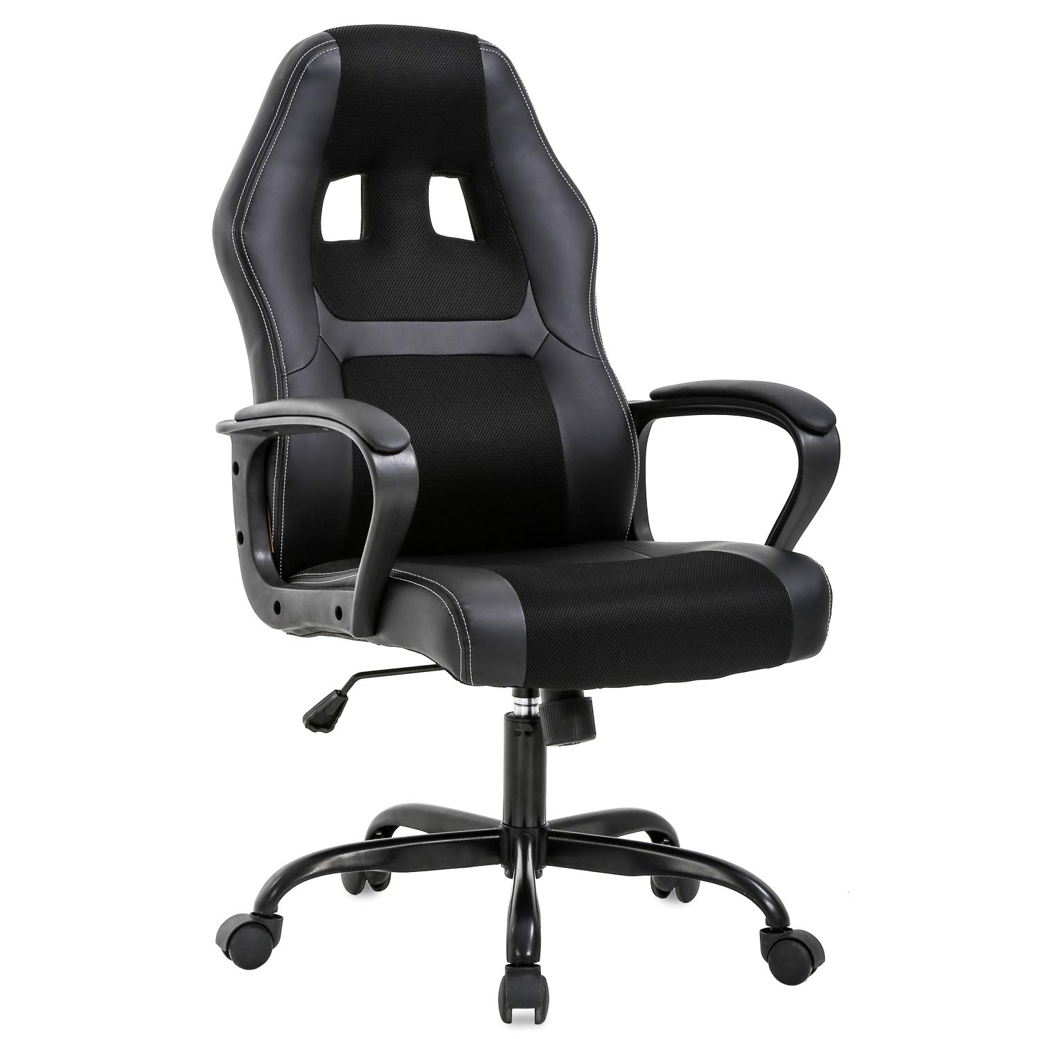 Black PU Leather Ergonomic Gam - Office Furniture Ergonomic บทวิจารณ์และราคา