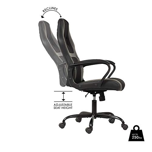 Black PU Leather Ergonomic Gam - Office Furniture Ergonomic บทวิจารณ์และราคา
