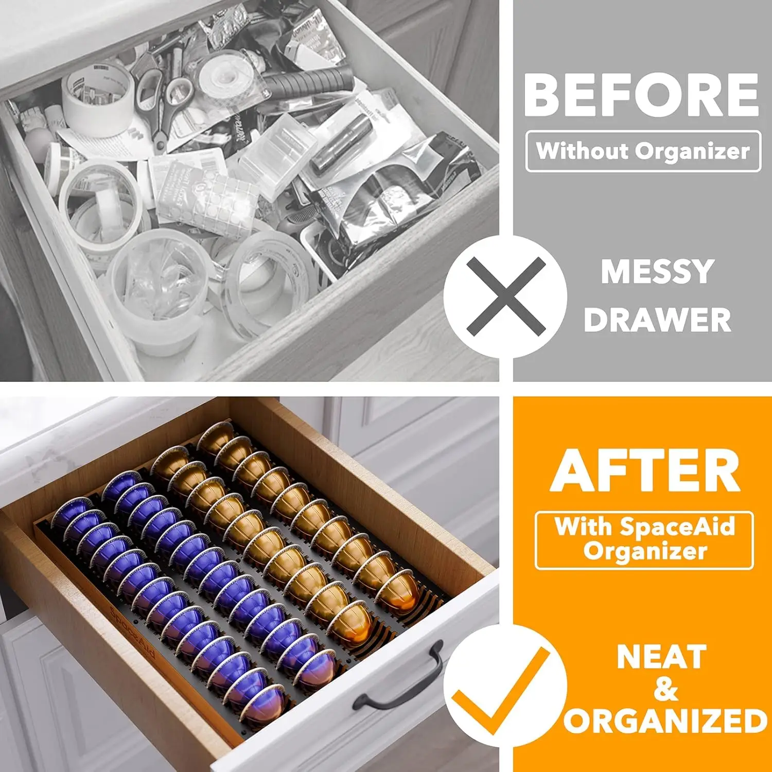 Coffee Pod Holder Drawer Organ - Drawer Organizer Tray บทวิจารณ์และราคา