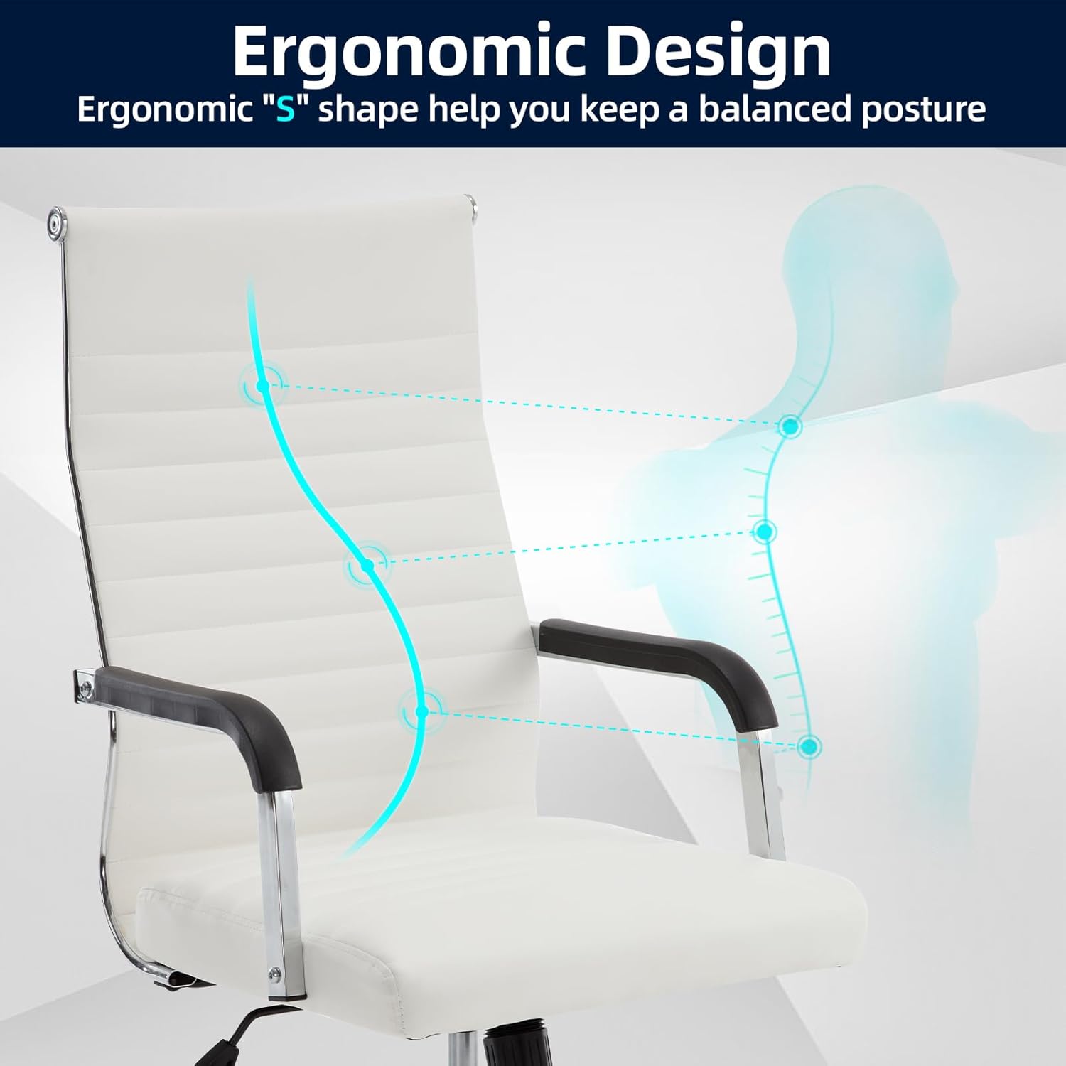 Ergonomic Ribbed Leather Offic - Office Furniture Ergonomic บทวิจารณ์และราคา