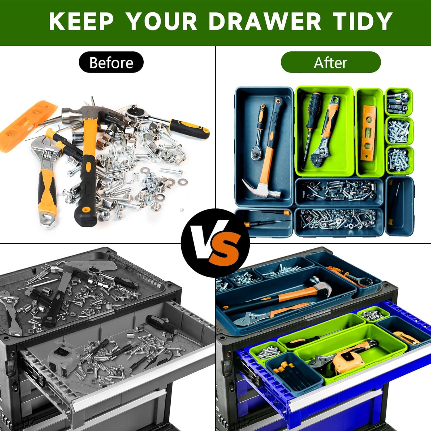 Tool Box Organizer Tray, 60PCS - Drawer Organizer Tray บทวิจารณ์และราคา