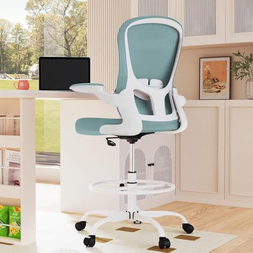Light Blue Ergonomic Drafting  - Office Furniture Ergonomic บทวิจารณ์และราคา