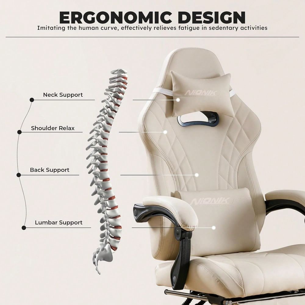 Chair With Footrest And Massag - Office Furniture Ergonomic บทวิจารณ์และราคา