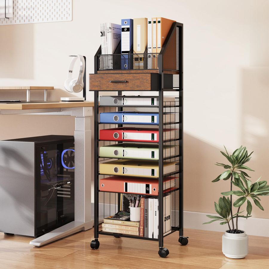 9Tier Rolling File Cart Paper  - Drawer Organizer Tray บทวิจารณ์และราคา