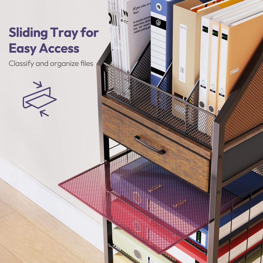 9Tier Rolling File Cart Paper  - Drawer Organizer Tray บทวิจารณ์และราคา
