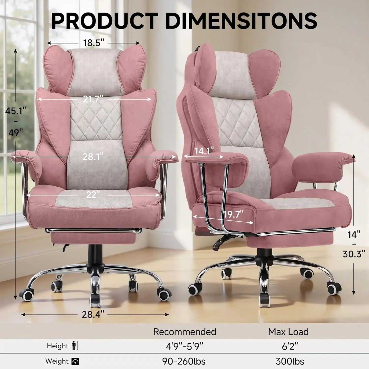 Big and Tall Gaming Chair with - Office Furniture Ergonomic บทวิจารณ์และราคา