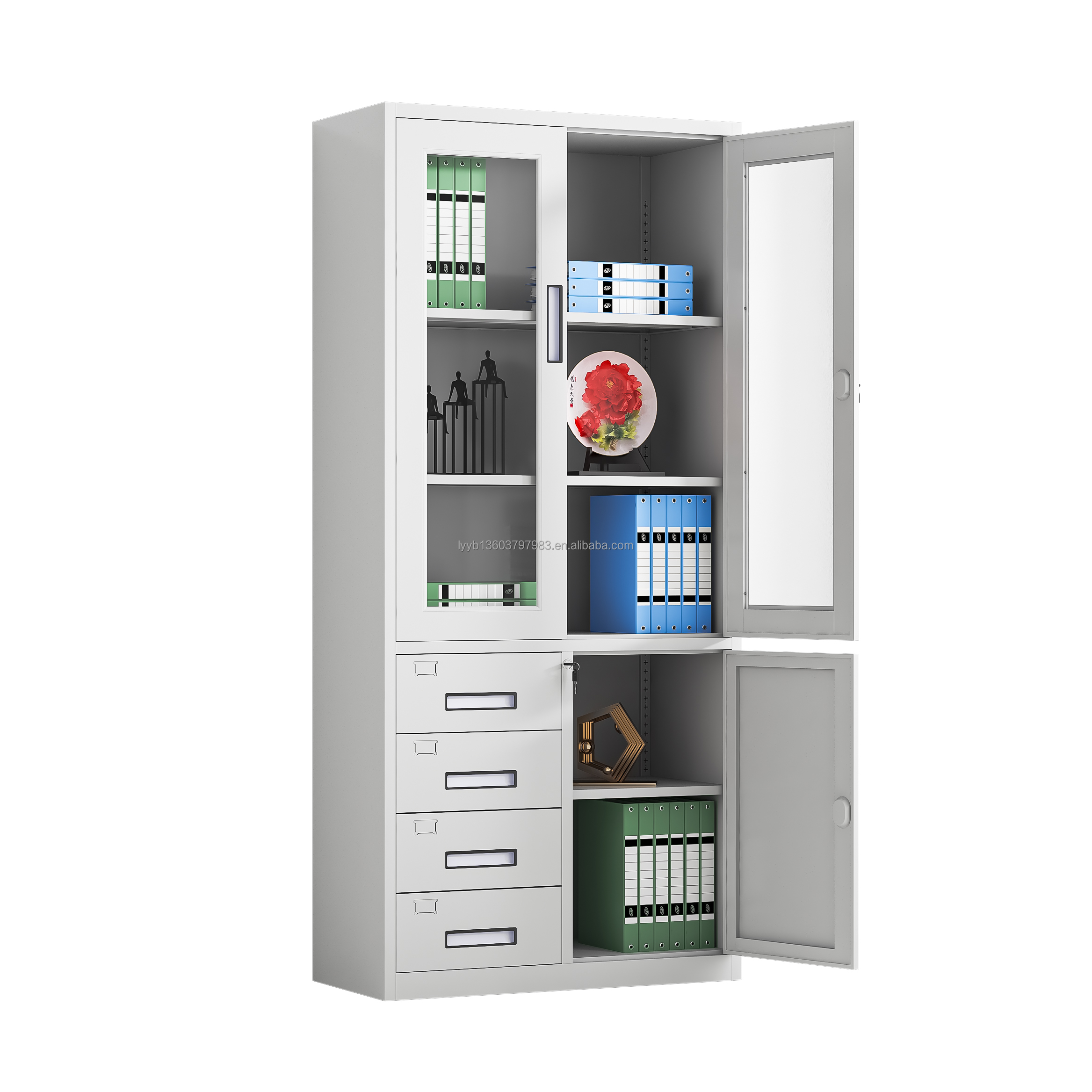 Steel Cabinet Glass Door Metal - Office Furniture Warehouse บทวิจารณ์และราคา