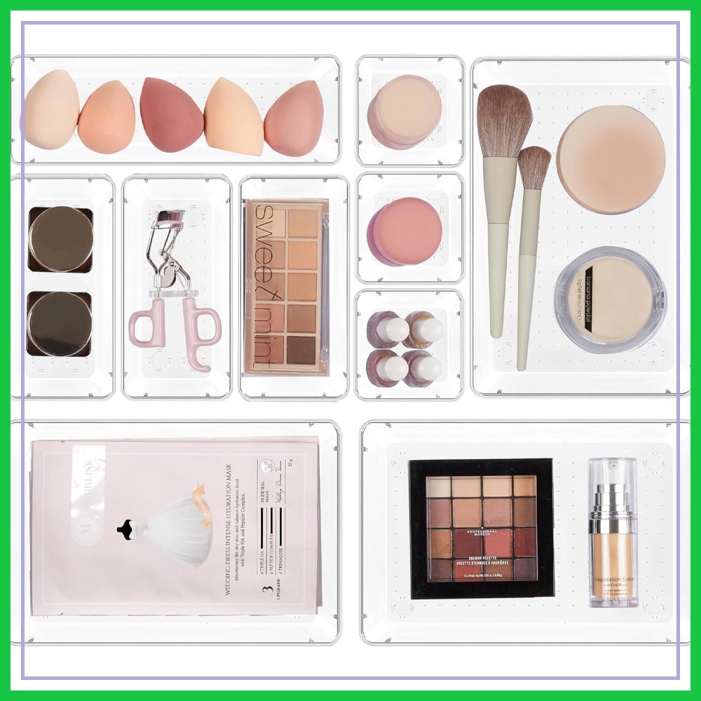 10 Pcs Makeup Drawer Organizer - Drawer Organizer Tray บทวิจารณ์และราคา