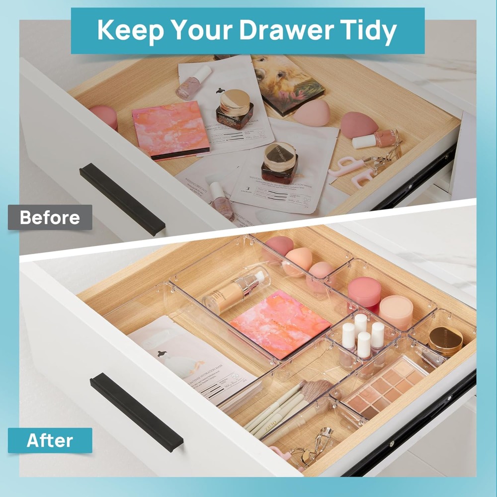 10 Pcs Makeup Drawer Organizer - Drawer Organizer Tray บทวิจารณ์และราคา