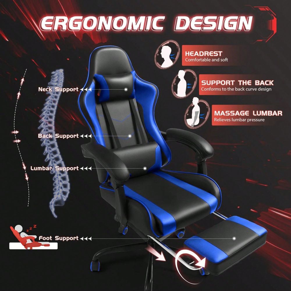 Chair, Video Game Chair With F - Office Furniture Ergonomic บทวิจารณ์และราคา