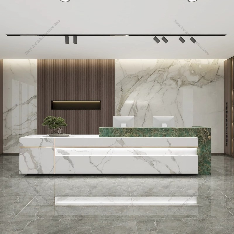 Nordic Luxury Marble Reception - Office Furniture High End บทวิจารณ์และราคา