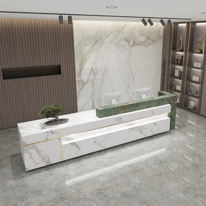 Nordic Luxury Marble Reception - Office Furniture High End บทวิจารณ์และราคา