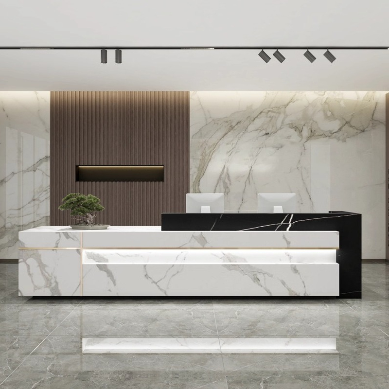 Nordic Luxury Marble Reception - Office Furniture High End บทวิจารณ์และราคา