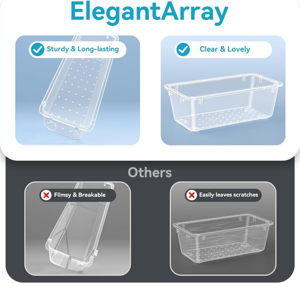 12 PCS Drawer Organizer Set, 4 - Drawer Organizer Tray บทวิจารณ์และราคา