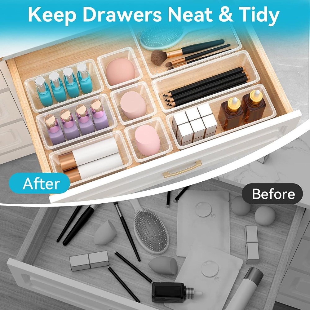 12 PCS Drawer Organizer Set, 4 - Drawer Organizer Tray บทวิจารณ์และราคา