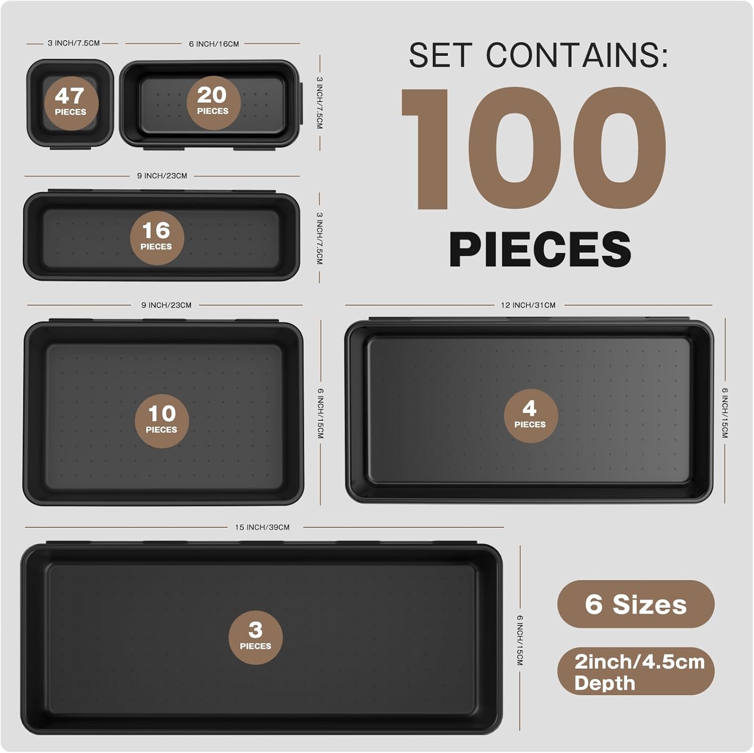 Tool Box Organizer Tray Set 10 - Drawer Organizer Tray บทวิจารณ์และราคา