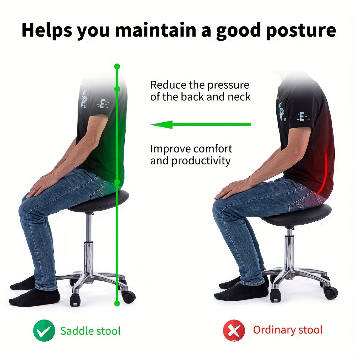 Saddle Stool Rolling Swivel SP - Office Furniture Ergonomic บทวิจารณ์และราคา