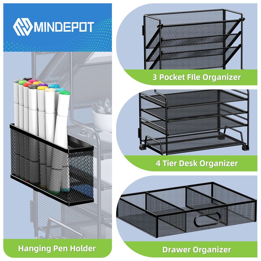 4Tier Paper Organizer 3Pocket  - Drawer Organizer Tray บทวิจารณ์และราคา