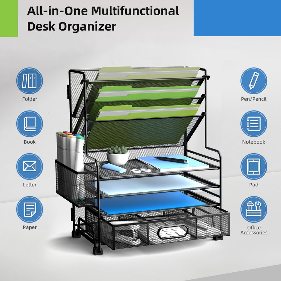 4Tier Paper Organizer 3Pocket  - Drawer Organizer Tray บทวิจารณ์และราคา