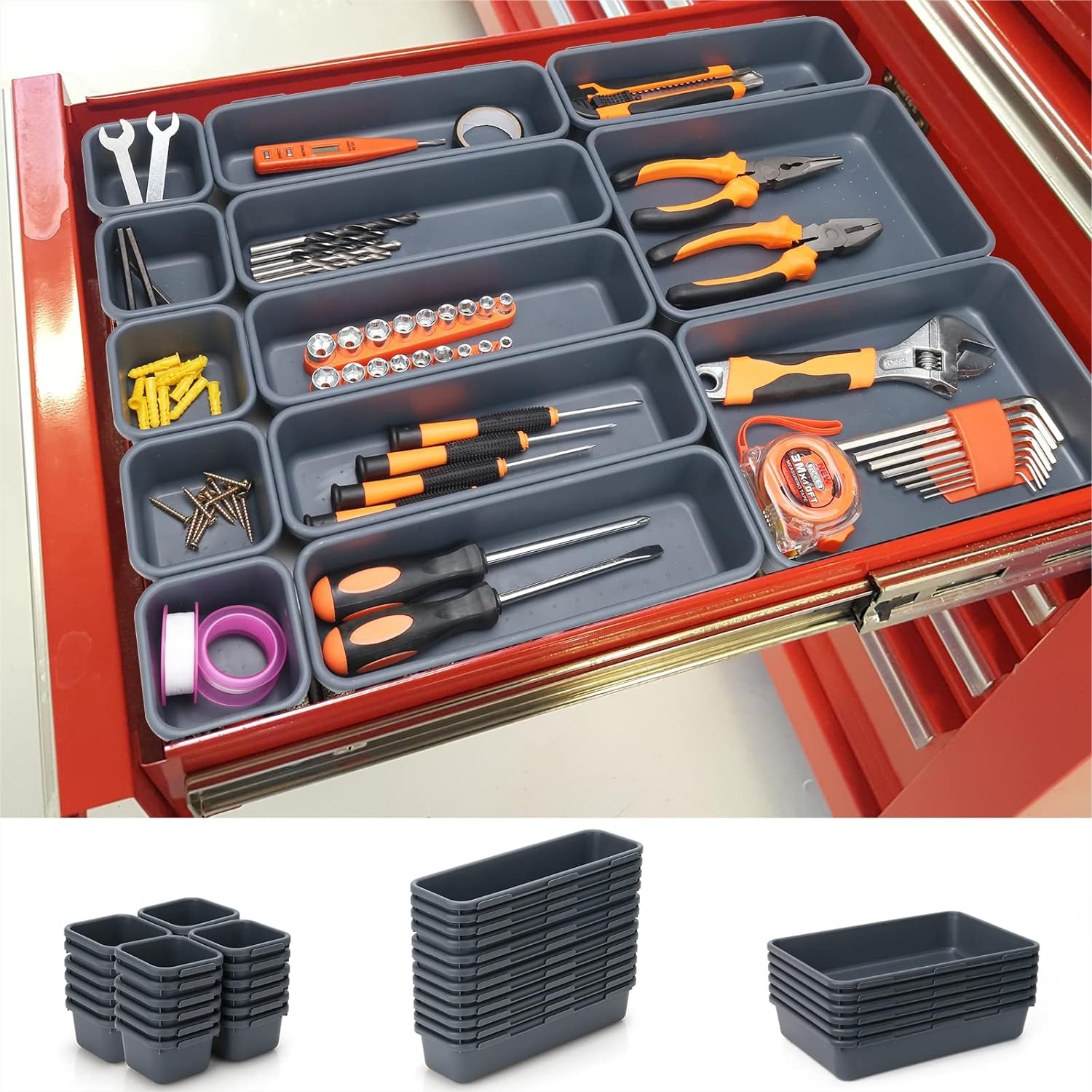 42 Pack Tool Box Organizer Tra - Drawer Organizer Tray บทวิจารณ์และราคา