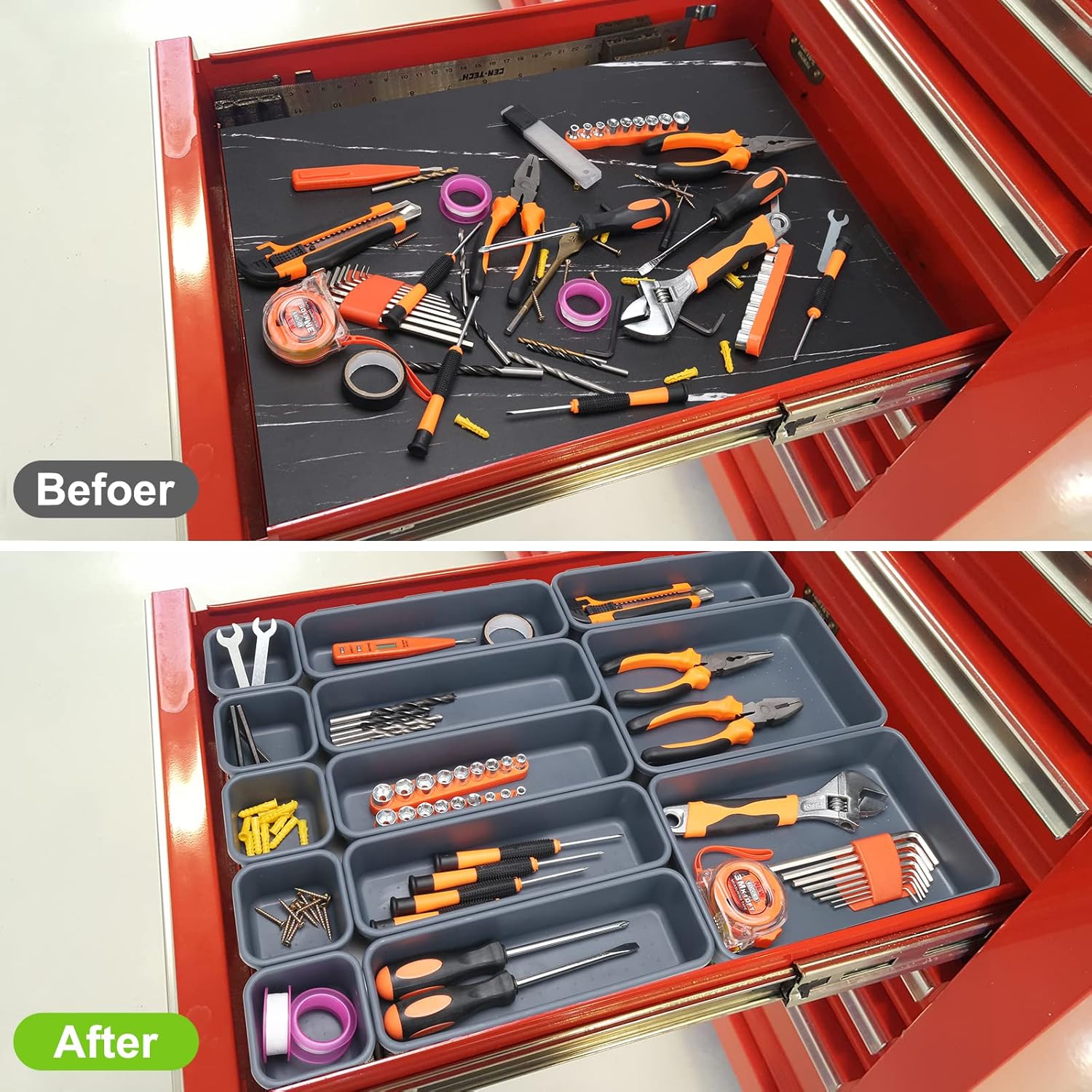42 Pack Tool Box Organizer Tra - Drawer Organizer Tray บทวิจารณ์และราคา