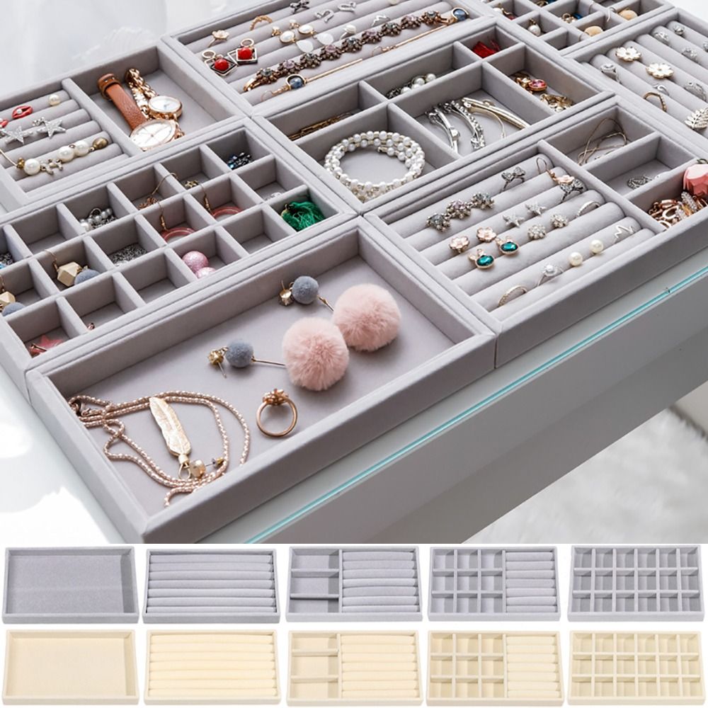 Organizer Box Stackable Velvet - Drawer Organizer Tray บทวิจารณ์และราคา