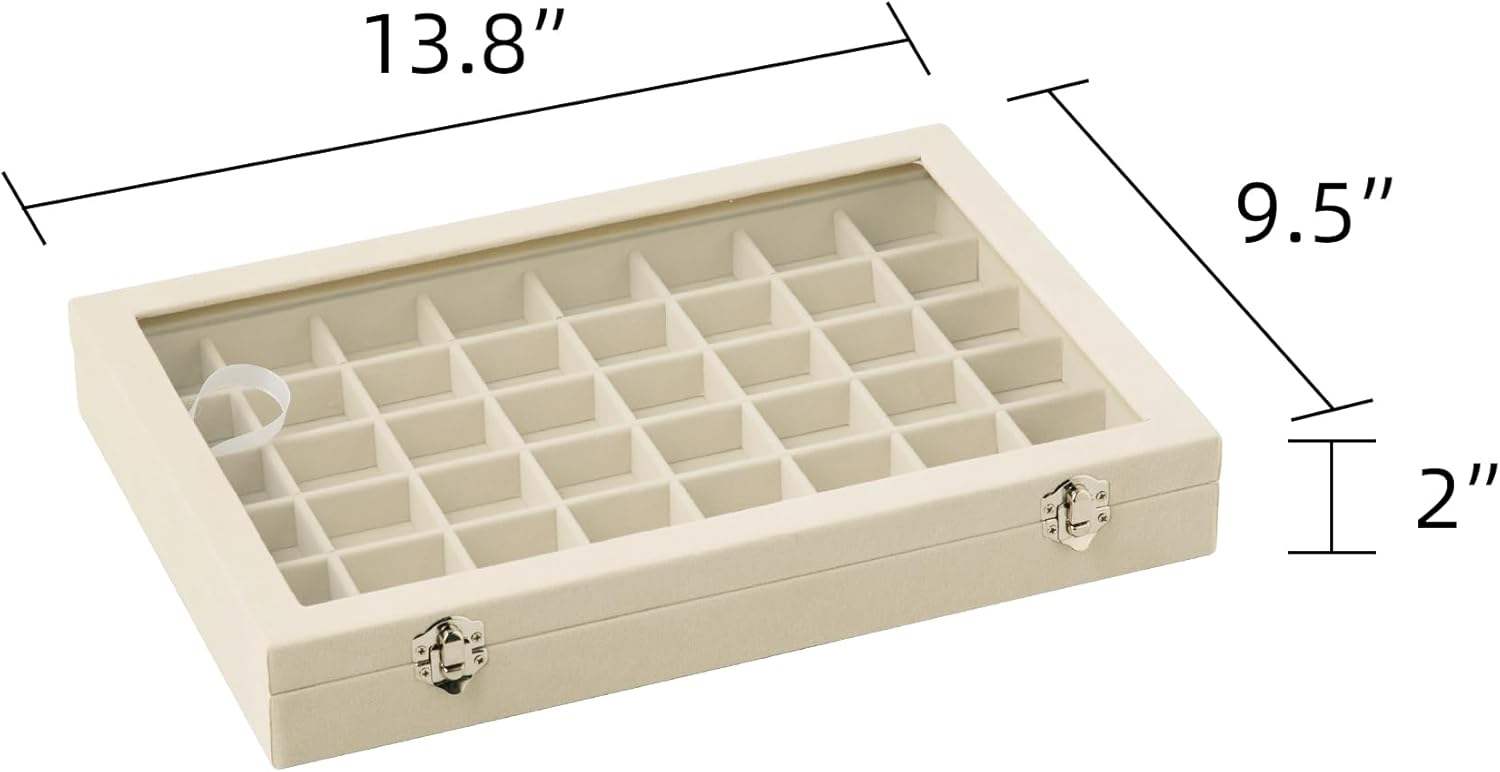 48 Grid Jewelry Tray with Glas - Drawer Organizer Tray บทวิจารณ์และราคา